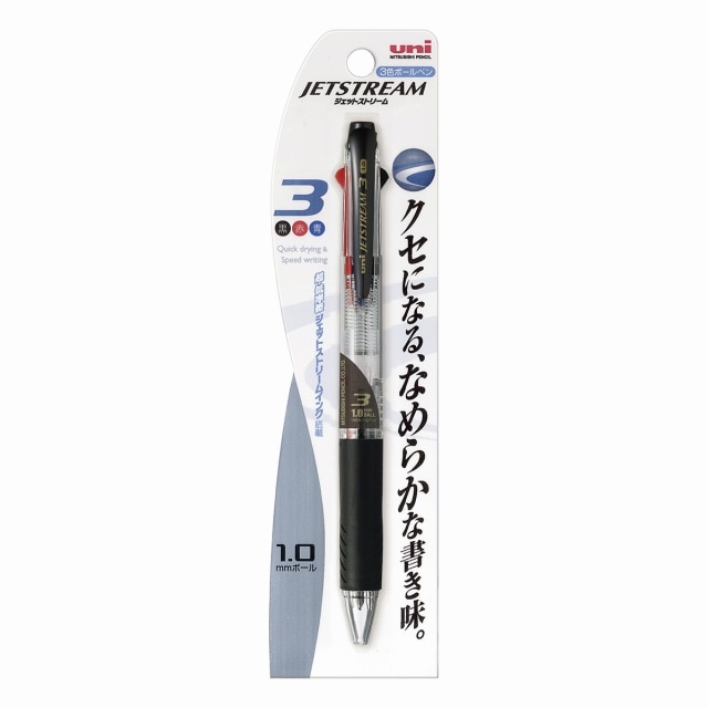 三菱鉛筆 油性ボールペン ジェットストリーム 3色 1.0 透明 SXE3400101P.T