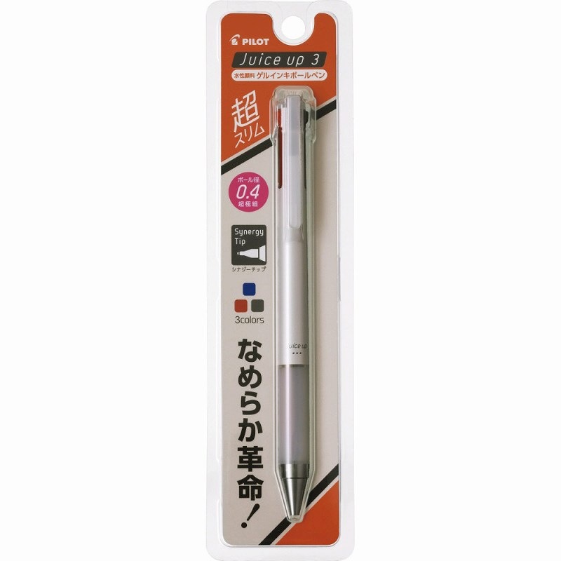 パイロット 3色ゲルボールペン ジュースアップ3 0.4mm ホワイト P-LKJP-50S4-W