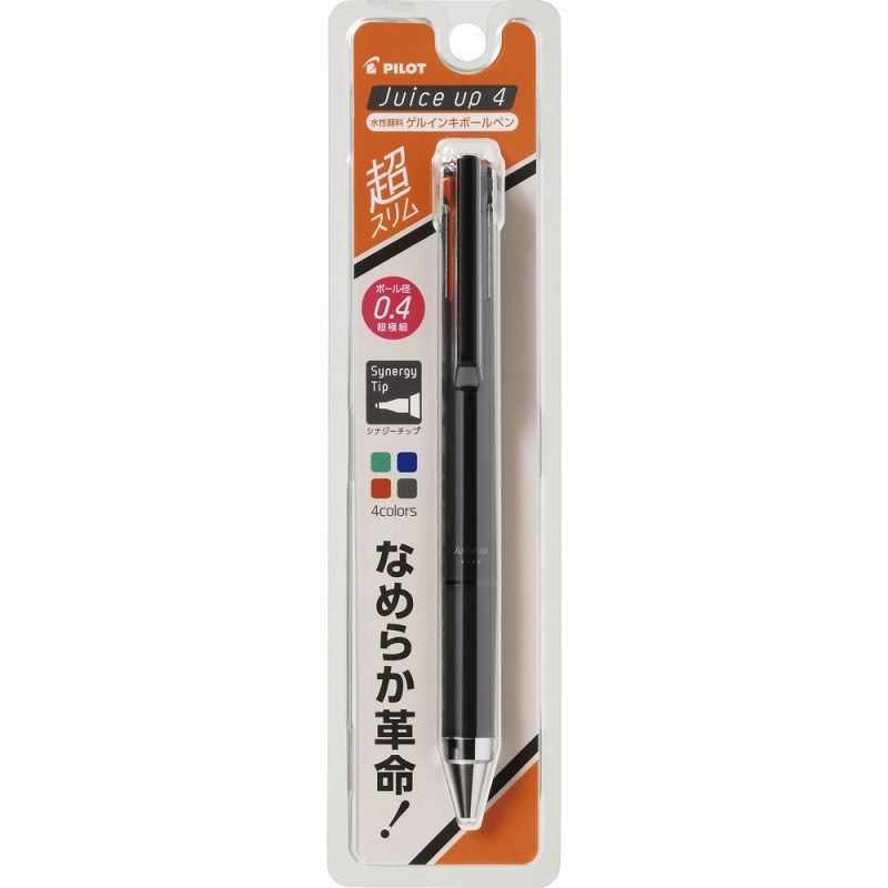パイロット 4色ゲルボールペン ジュースアップ4 0.4mm ブラック P-LKJP-60S4-B