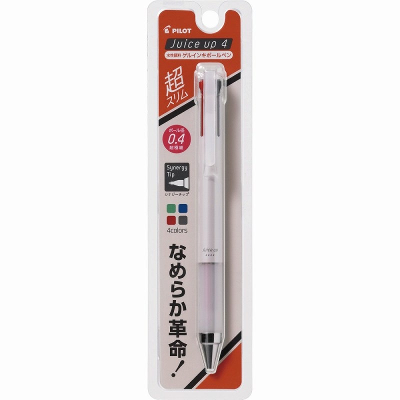 パイロット 4色ゲルボールペン ジュースアップ4 0.4mm ホワイト P-LKJP-60S4-W