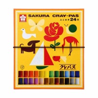 サクラクレパス クレパス太巻24色 ゴムひも付き LP24R