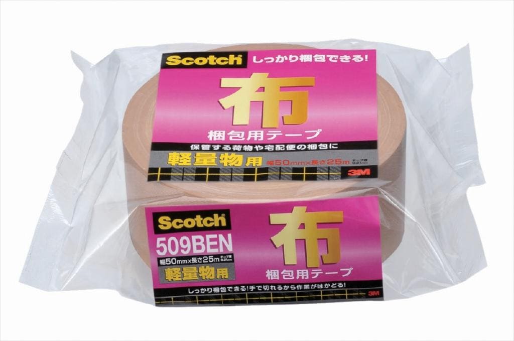 3M スコッチ(R) 布梱包用テープ 509 (軽量物用) 509BEN スコッチヌノコンポウテープ509BEN スリーエム