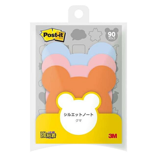 3M ポスト・イット シルエットノート 強粘着タイプ クマ ポストイットSSS-BER(10) スリーエム