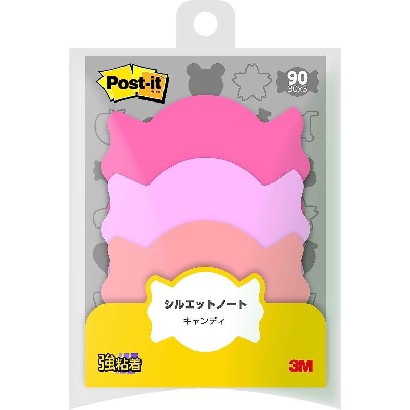 3M ポスト・イット シルエットノート 強粘着タイプ キャンディ ポストイットSSS-AM(10) スリーエム