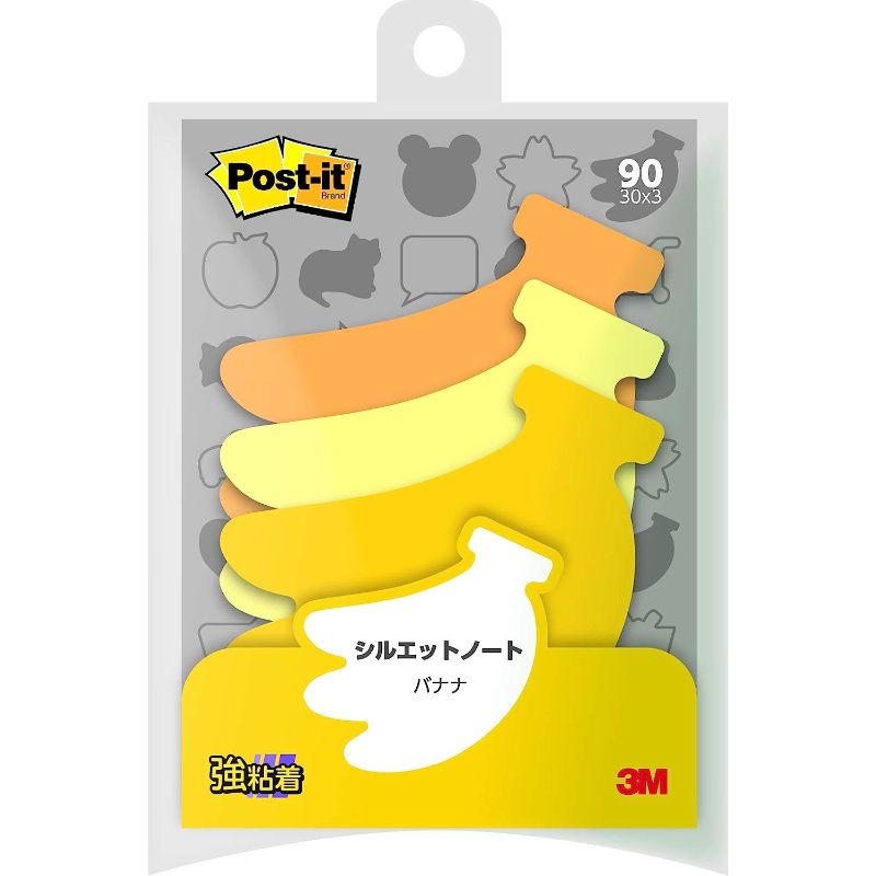 3M ポスト・イット シルエットノート 強粘着タイプ バナナ ポストイットSSS-BA(10) スリーエム