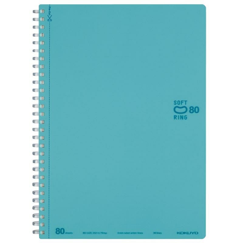 コクヨ ソフトリングノート Ｂ罫（ドット入り罫線）６号（セミＢ５） ８０枚 ライトブルー ｽ-SV308BT-LB リングノート やわらかリング プニプニリング コクヨ