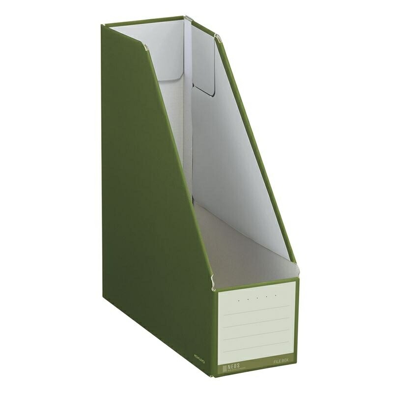 コクヨ ファイルボックス＜NEOS＞(スタンドタイプ) Ａ４タテ オリーブグリーン ﾌ-NEL450DG ファイルBOX リビング収納 ファイルスタンド