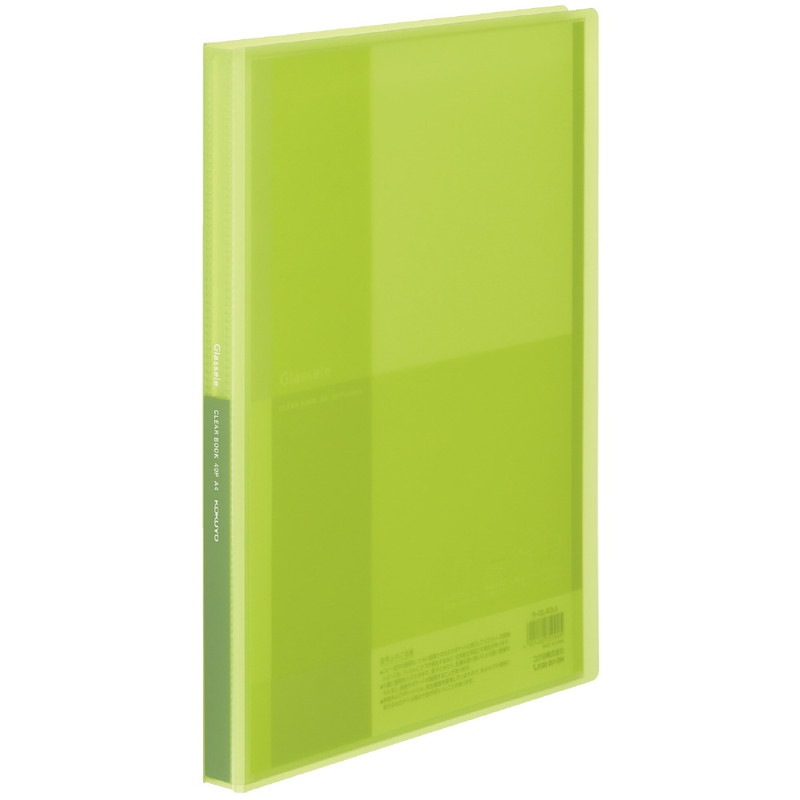 コクヨ クリヤーブック グラッセル A4 40枚 ライトグリーン ﾗ-GL40LG