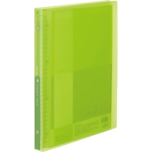 コクヨ クリヤーブック Glassele A4 替紙式 15枚 ライトグリーン 黄緑 ﾗ-GL720LG グラッセル