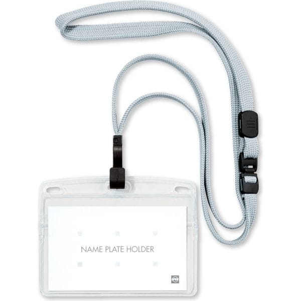 オープン工業 吊り下げ名札 フック式 1枚入 クールグレー NL-22P-CGY ソフトヨコ名刺 チャック付