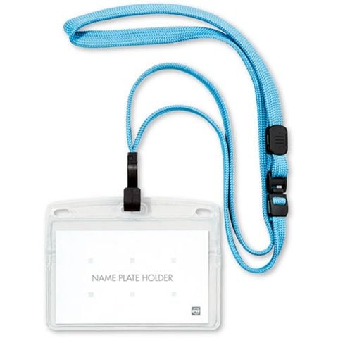 オープン工業 吊り下げ名札 フック式 1枚入 ミントブルー NL-22P-MBU ソフトヨコ名刺 チャック付