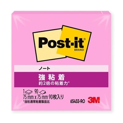 3M ポスト・イット(R) 強粘着ノート 654SS-RO Zポストイツト654SS-RO (10X10)* スリーエム