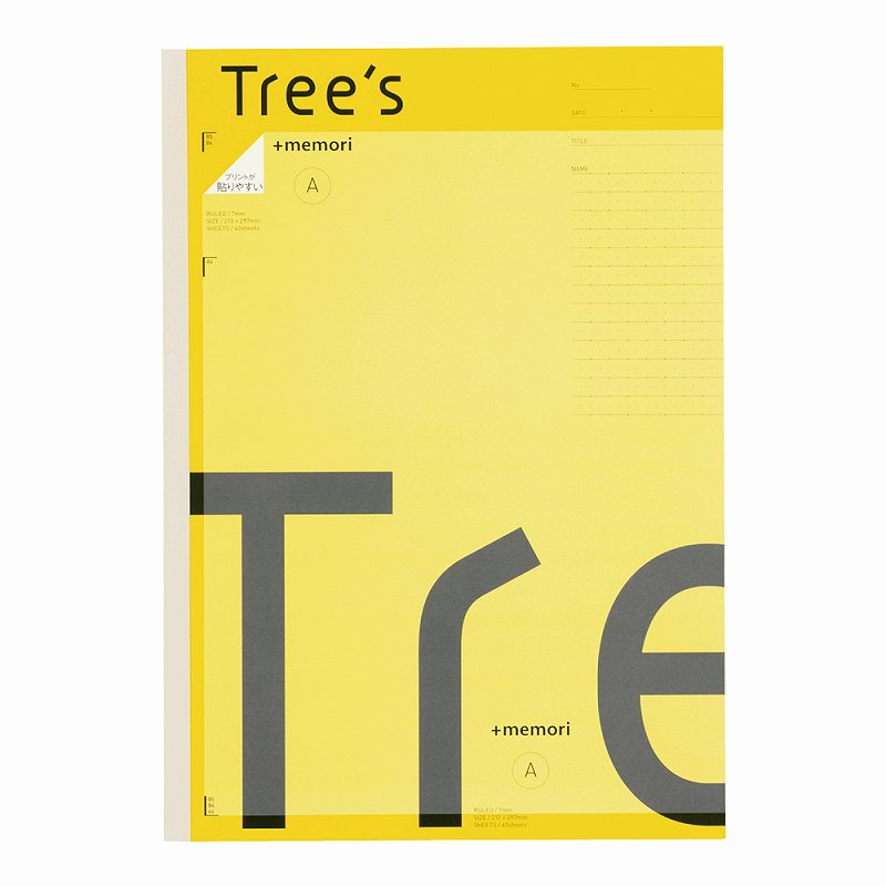 キョクトウ ノート Tree's A4 プラスメモリ A罫 40枚 黄 TRPAA4