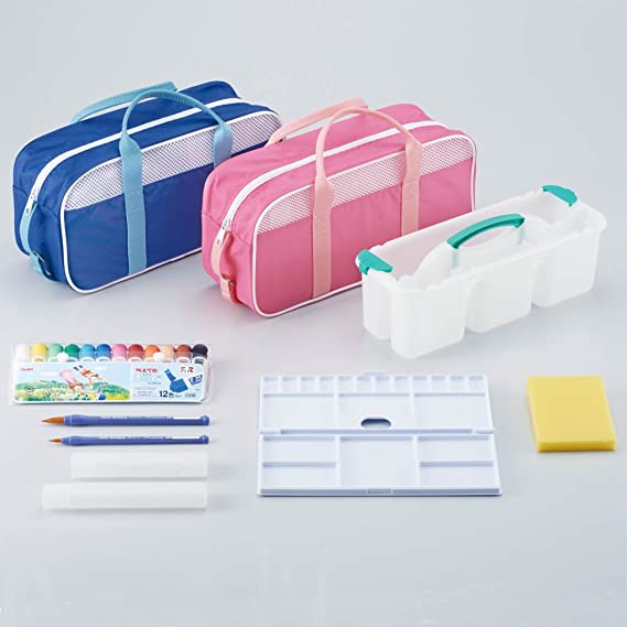 ぺんてる 絵の具セット ブルー ZST41-C 画材セット 小学生 男の子 女の子 子供 えのぐセット 水彩セット スケッチセット シンプル