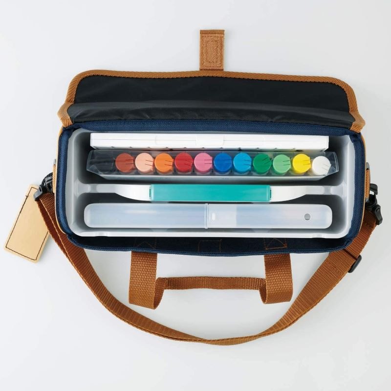 【白1本おまけ付】ぺんてる 絵の具セット everyart 杢調スケッチセット 青 ZST30-CN 帆布生地 えのぐセット スケッチセット 水彩セット おしゃれ 小学生