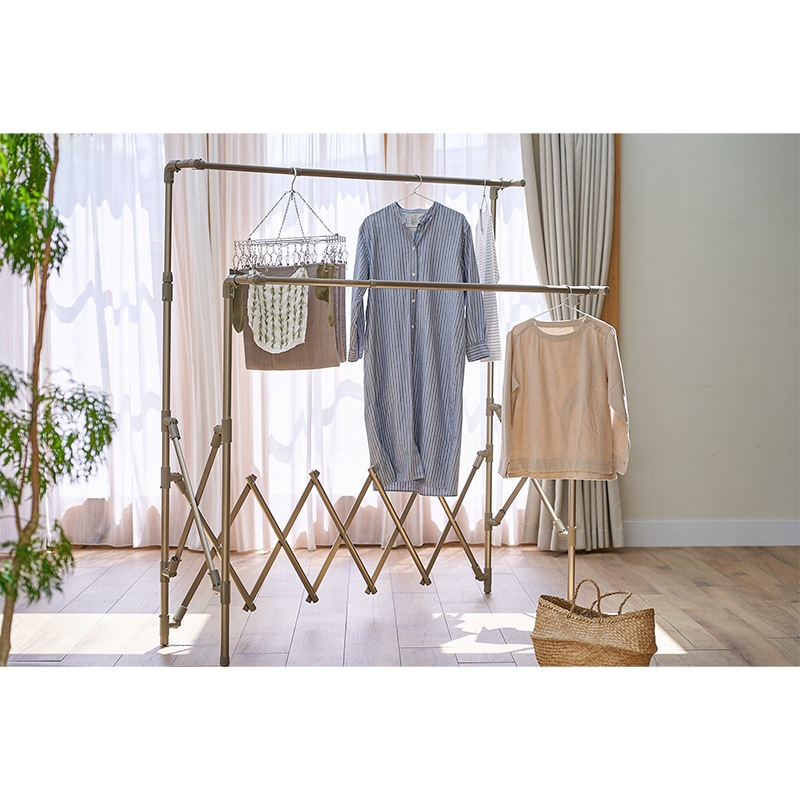 物干し 室内 室外 コンパクト Leger 伸縮アルミ物干し ワイド （ ハンガー 伸縮 物干しスタンド 洗濯 日本製 ） 物干し 室内 室外 コンパクト Leger 伸縮アルミ物干し ワイド