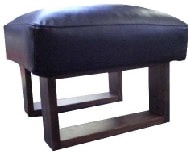 スツール ウッドハウスⅡ  ウォールナット材 ファブリック 本革