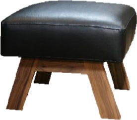 スツール ForestⅡ（フォーレスト2) ウォールナット材/PUブラック 幅55cm