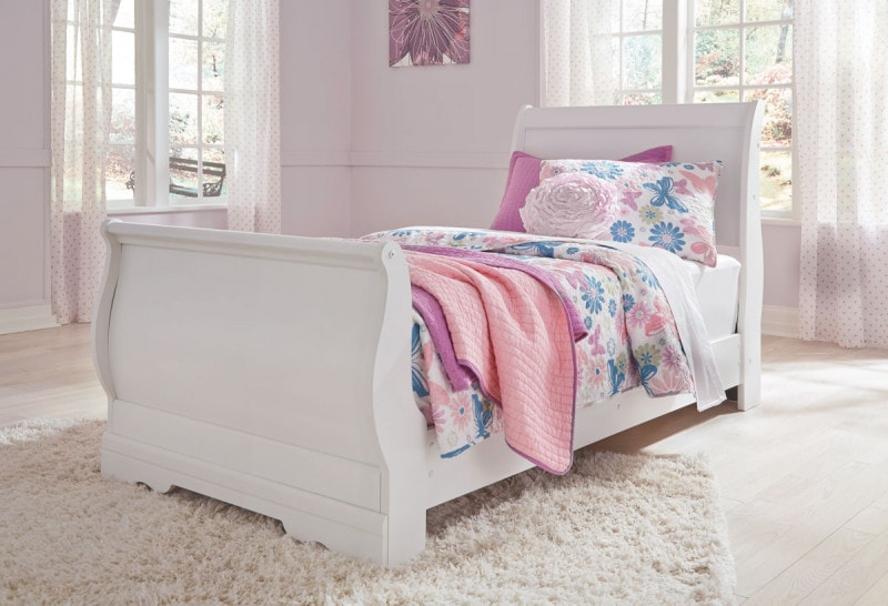 [在庫限り廃番]【ASHLEYオフィシャルショップ】【Twin】 Anarasia Twin Bed Frame  ［size:W104 D212 H113cm］   B129-63+62+82  ※ウッドファンデーション別売り