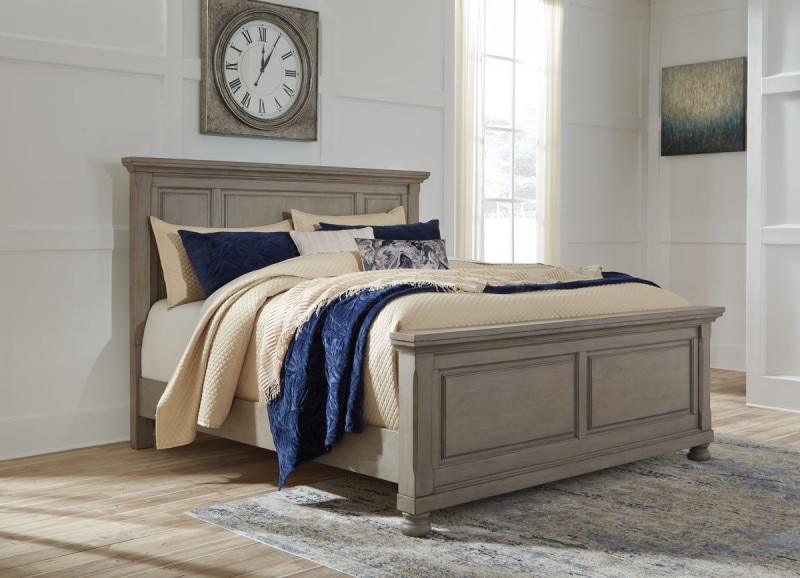 【ASHLEY】【King】 Lettner Panel Bed Frame  ［size:W213 D232 H153cm］ B733-58+56+97  ※ウッドファンデーション別売り