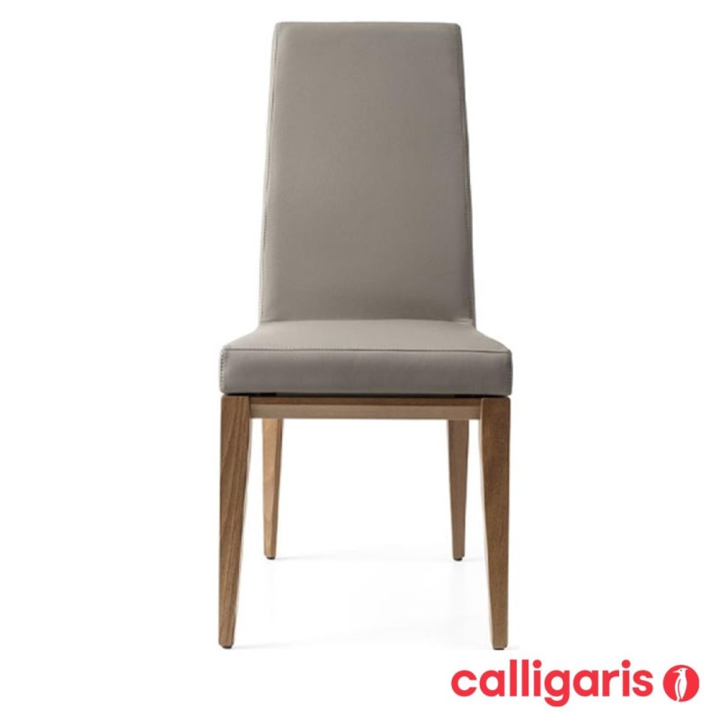 ダイニングチェア Calligaris カリガリス BESS　CS1294 本革トープ色/ウォールナット・スモーク脚