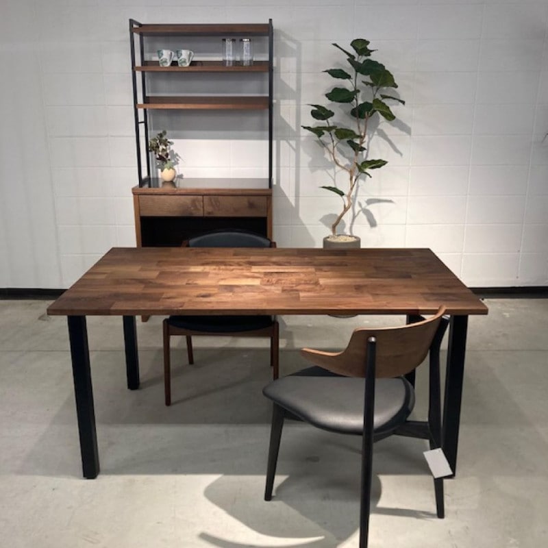 ダイニングテーブル　コラージュ　ウォールナット　モザイクハギ無垢材