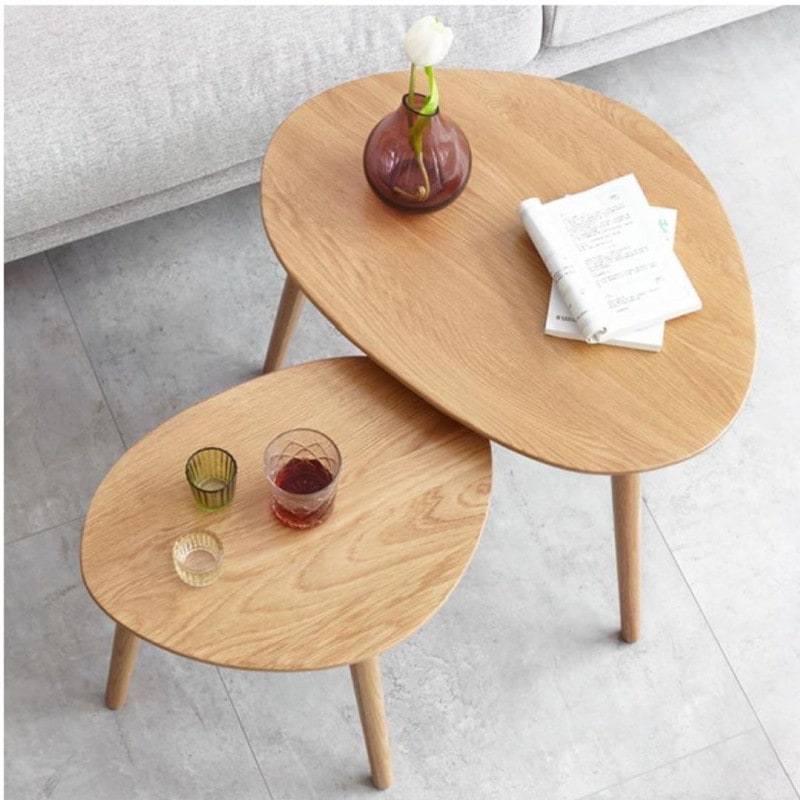 サイドテーブル　ベガ　レッドオーク無垢材　オイル塗装　ナチュラル色/ブラウン色