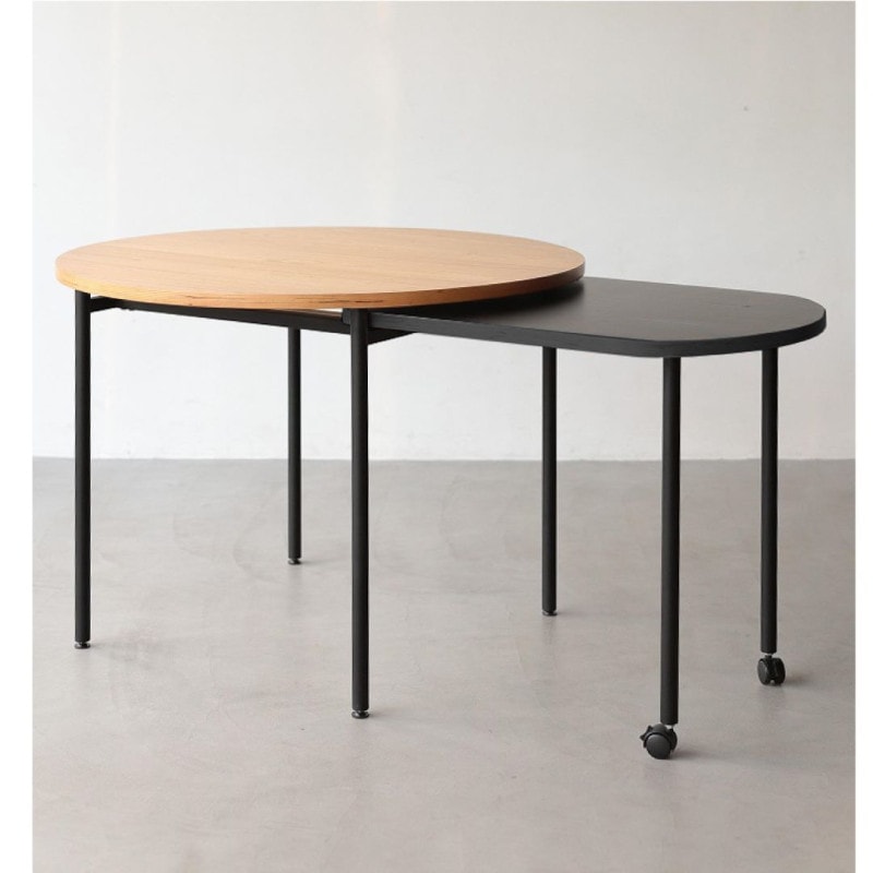 伸長式ダイニングテーブル KAPELLⅡ(カペル2) オークナチュラル・ウォールナット　サブ天板ブラック