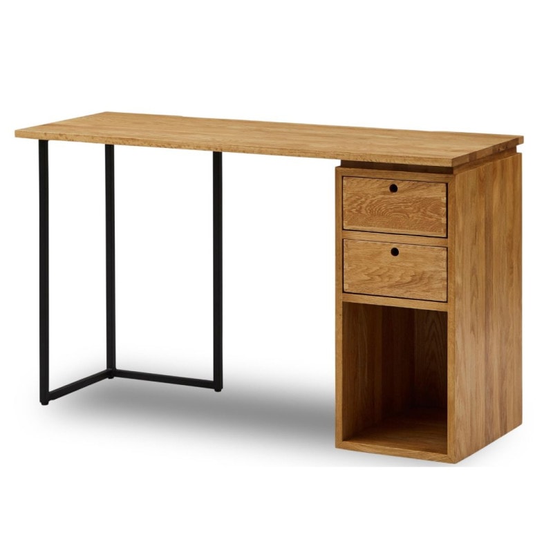 デスク VISTA(ビスタ) オークナチュラル・スモーク　スチール脚