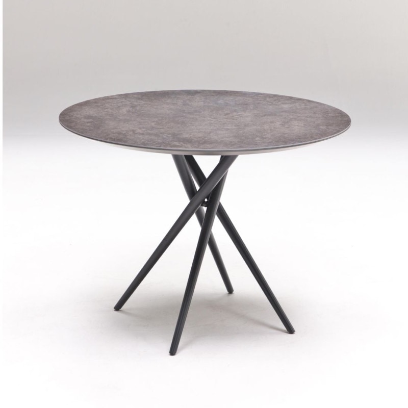 100円形ダイニングテーブル DT1908 直径100cm 2人掛け 4人掛け セラミック  おしゃれ 耐熱 モダン 食卓テーブル グレー ホワイト