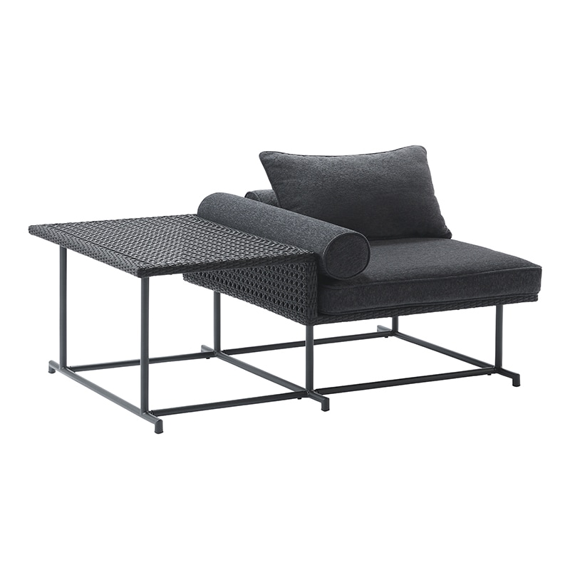 アウトドアソファ SINGLE WITH SIDE TABLE ブラック