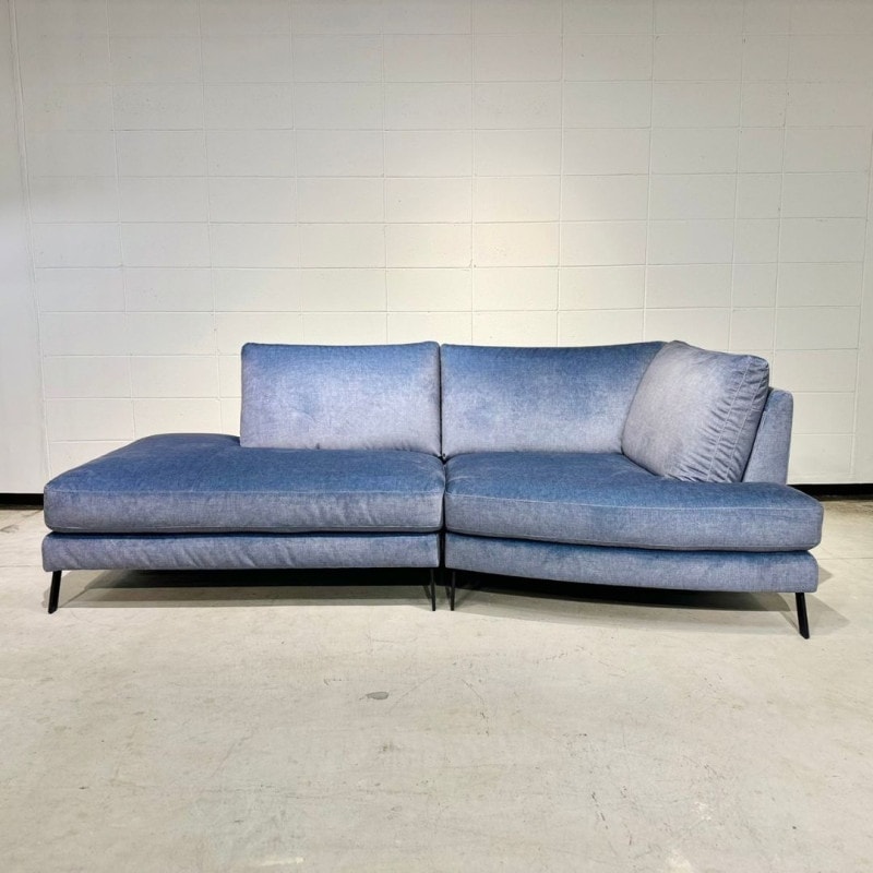 【NATUZZI EDITIONS】シェーズロングソファ　C248 ファブリック/スチール脚 ブルーファブリック