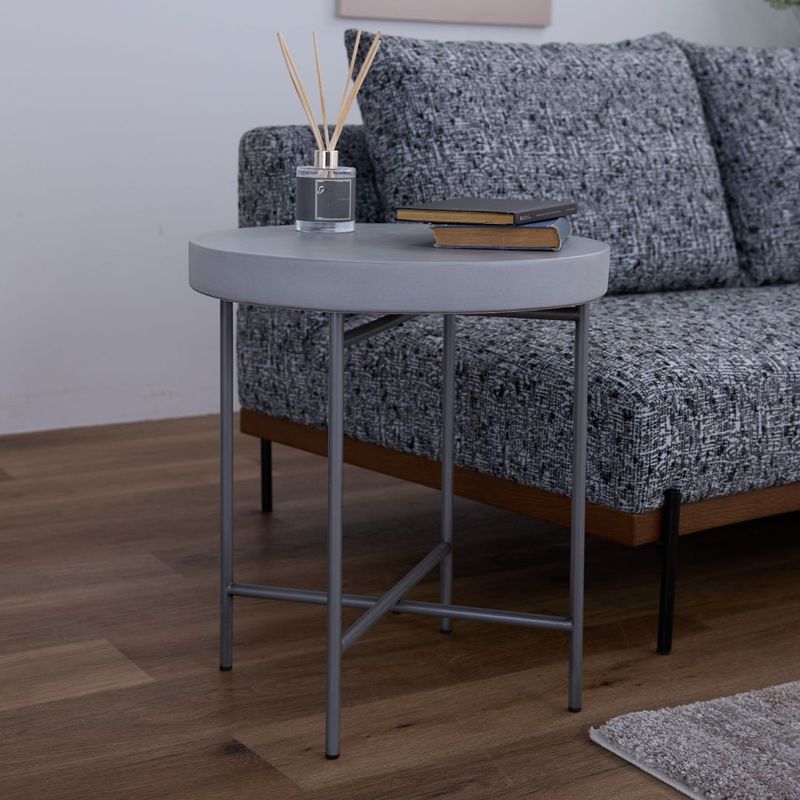 サイドテーブル　クラテス　モルタル天板/スチール脚