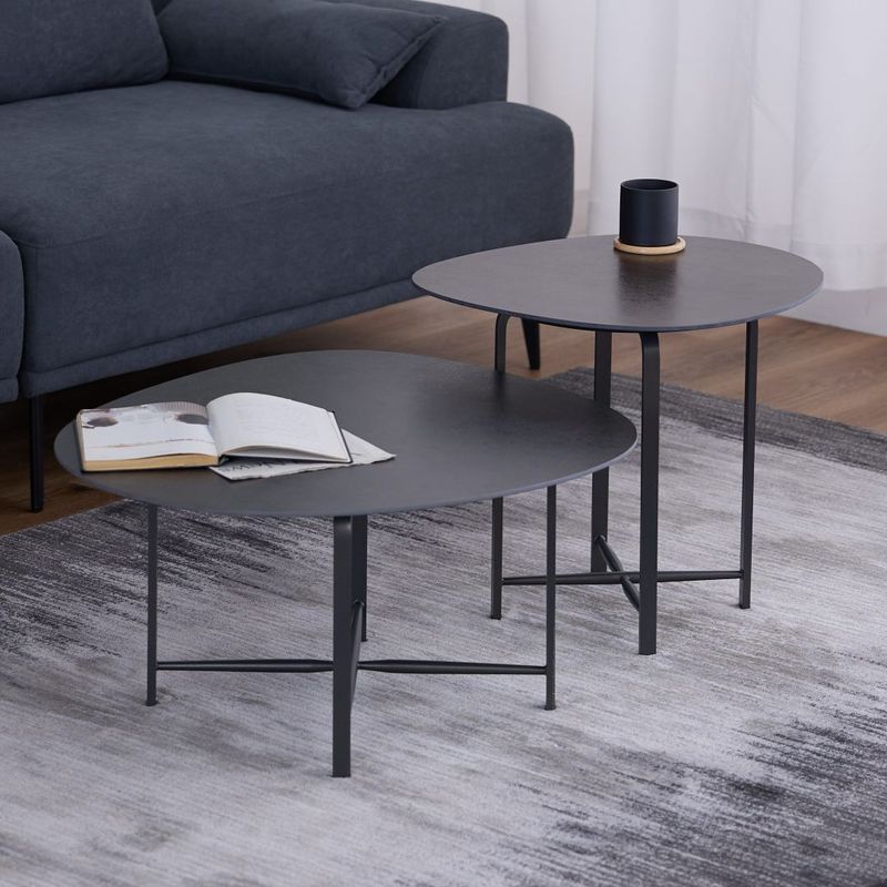 【セラミック天板】ネストテーブル　HYUMU(ヒューム)　Sサイズ(DBR色)/Mサイズ(DGY色)