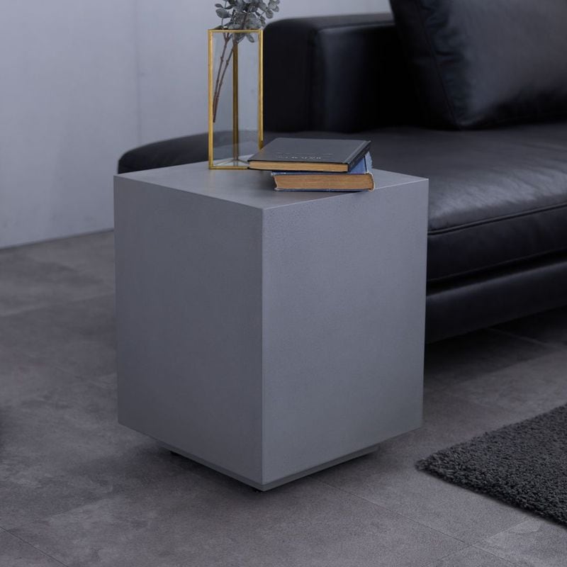 サイドテーブル　プラトン　モルタル　GY色/IV色