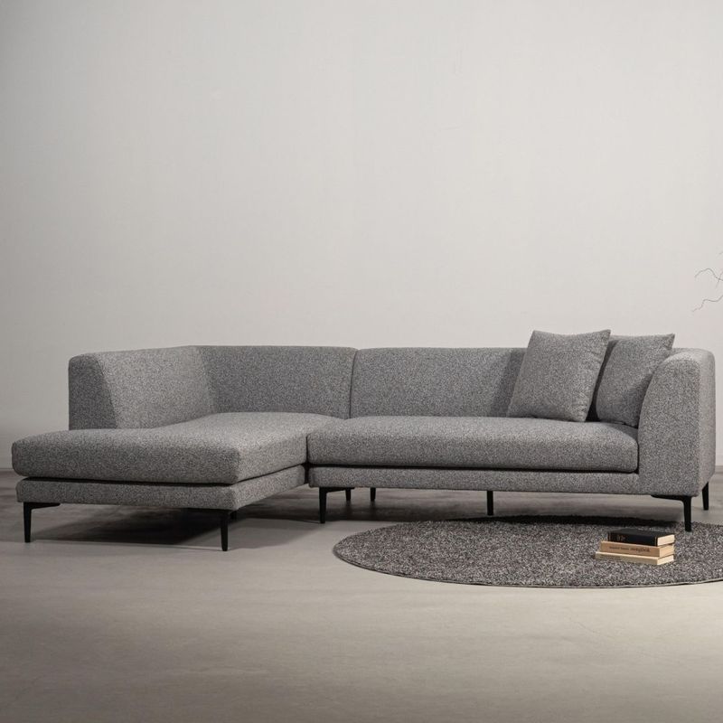 カウチソファ　form　F1-129/F1-130　ベンダーソファ　ライトグレー・ダークグレーファブリック　幅239cm