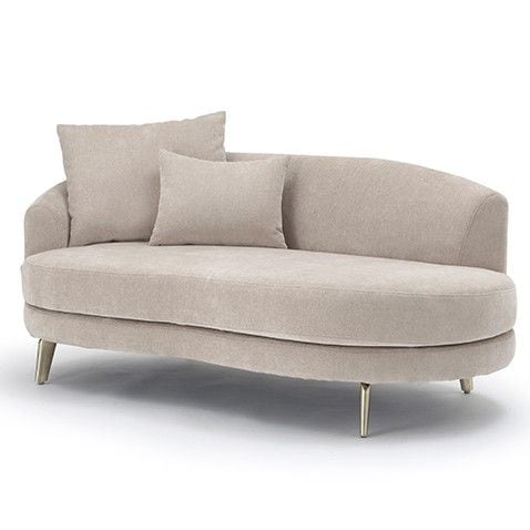 2Pカウチソファ(向かって左肘)　LAR　撥水加工生地(テフロン加工)　ラウンドソファ　クッション2個付属