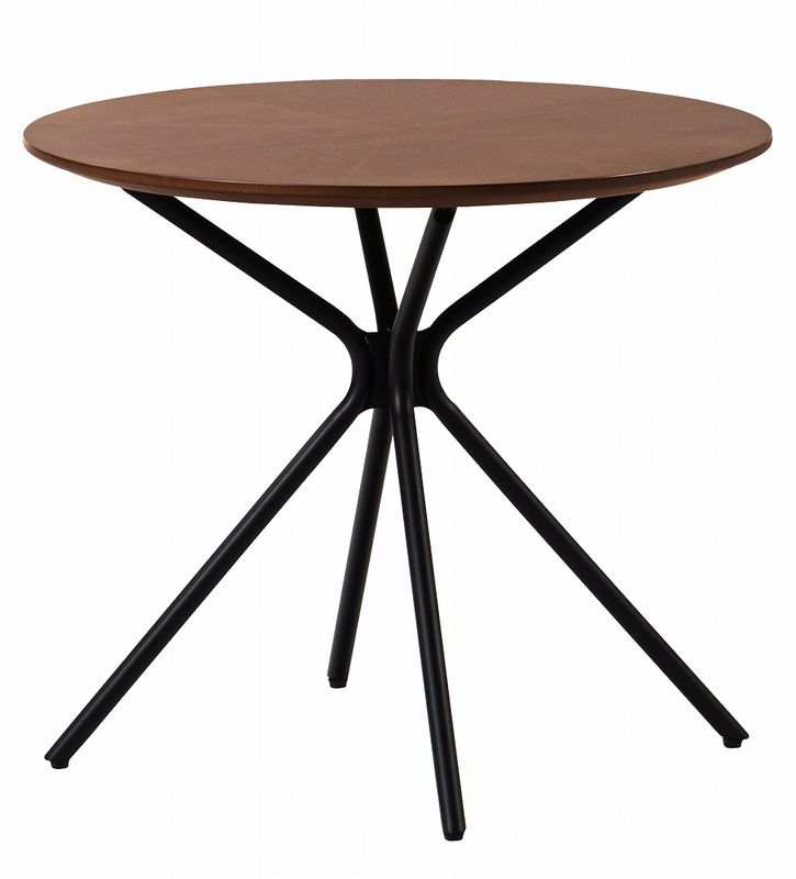 円形サイドテーブル　form　F3-119　ジルテーブル　直径50cm　ナチュラル色・ブラウン色　スチール ブラック脚