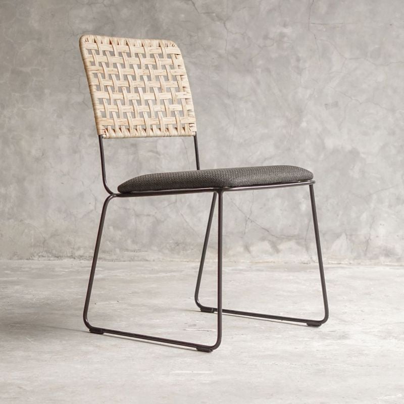 Chair Lily（リリィ）  アイアイン/人工ラタン/ファブリック　ジャパンディ