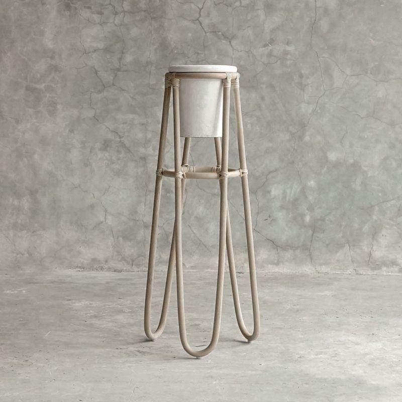 Stand with Pot Oasis（オアシス） Natural Small　　ラタン/テラコッタ　ジャパンディ