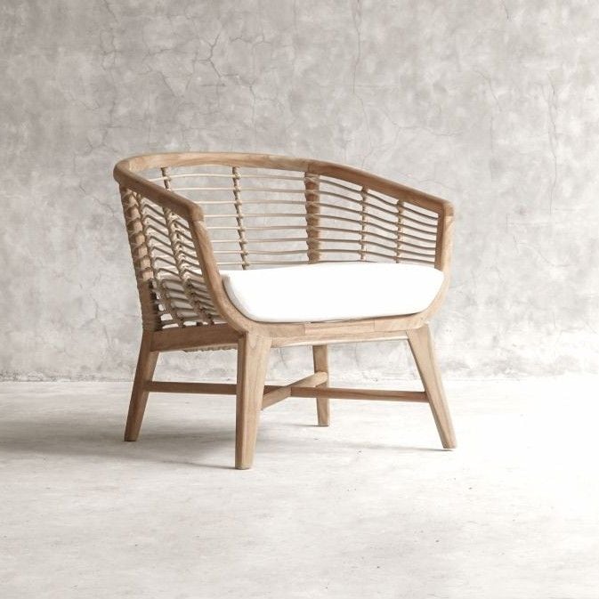 Lounge Chair Tonga（トンガ）チークウッド/人工ラタン/ファブリック　ジャパンディ