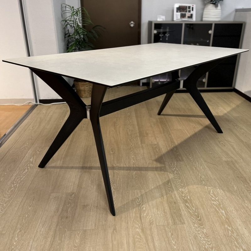 【展示現品アウトレット (25%OFF) 】セラミック天板ダイニングテーブル　TOKYO　Calligaris　カリガリス　CS18-FR160　P5C(ソルトホワイト天板)/P132(グラファイト脚)　※チェア別売り