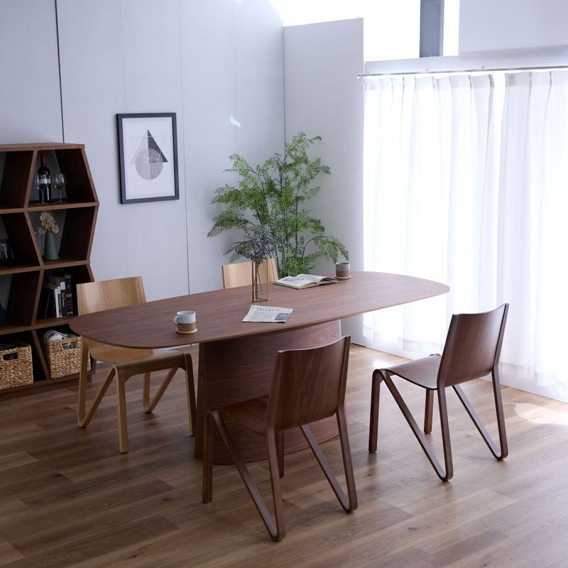 楕円形ダイニングテーブル 　ウィリアム　ウォールナット　幅181cm・幅210cm