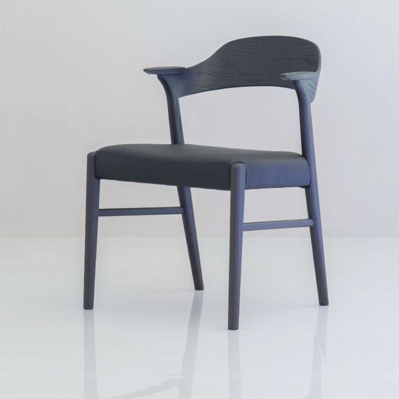 ［新商品］アームチェア PT NEO オーク材　DGY色　別売り座面カバー取り付け可能