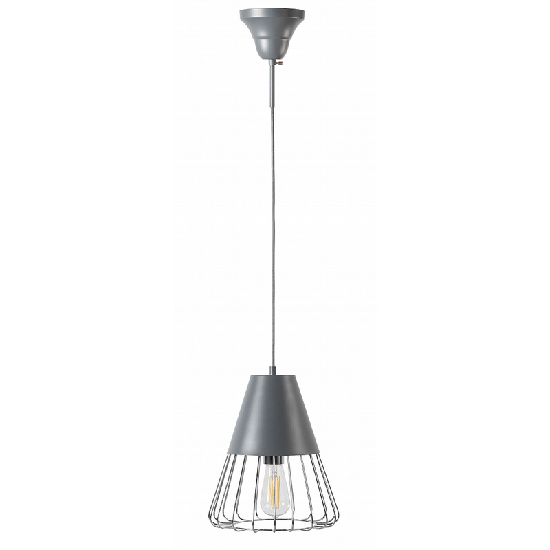 【LED】ペンダントランプ　form　F9-502GY　スチール　直径26.5cm　LED電球付属