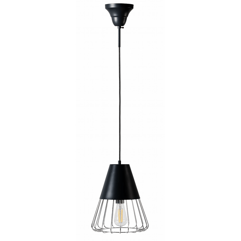【LED】ペンダントランプ　form　F9-502BK　スチール　直径26.5cm　LED電球付属