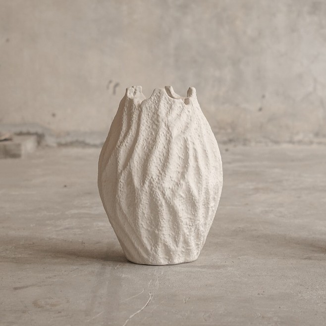 【ELEMENTS CONCEPT】Vase Yasawa（ヤサワ） Large White　テラコッタ