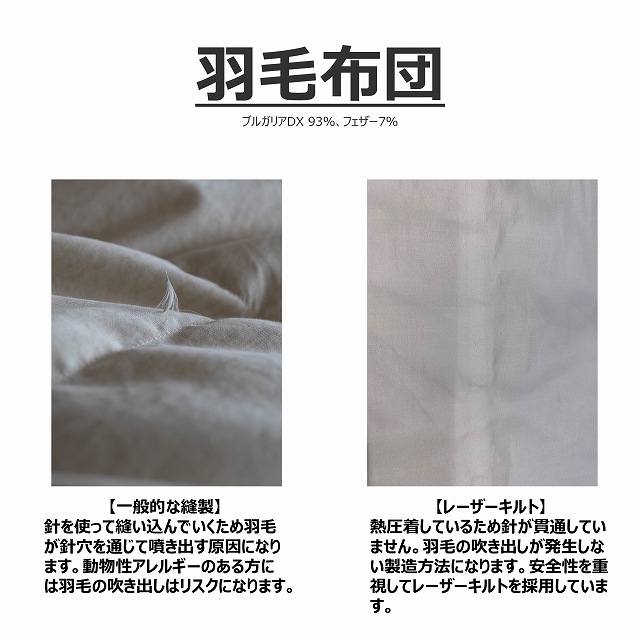 羽毛布団（153-Q97446/K97447ブルガリアDX93％）