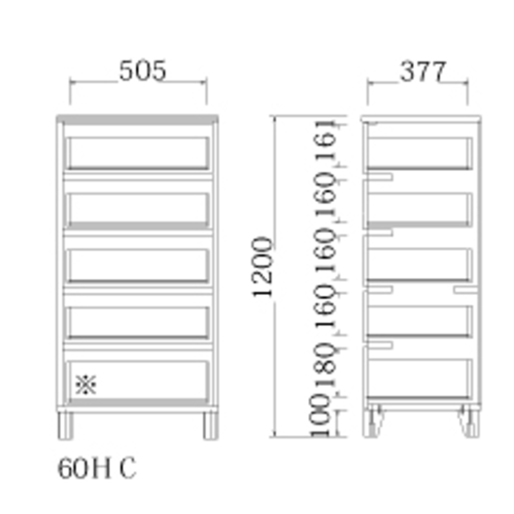 ハイチェスト Goose（グース）　60HC　CERA色