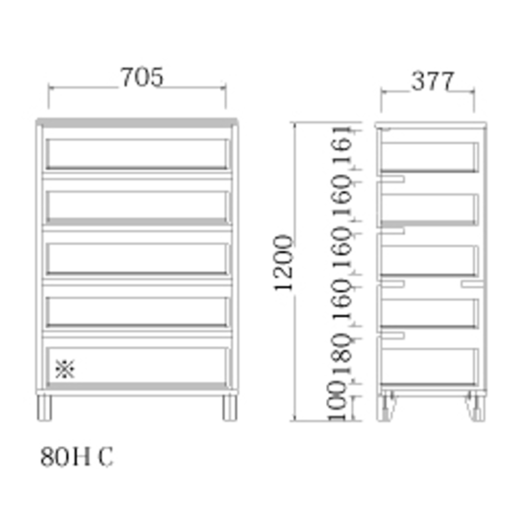 ハイチェスト Goose（グース）　80HC　CERA色